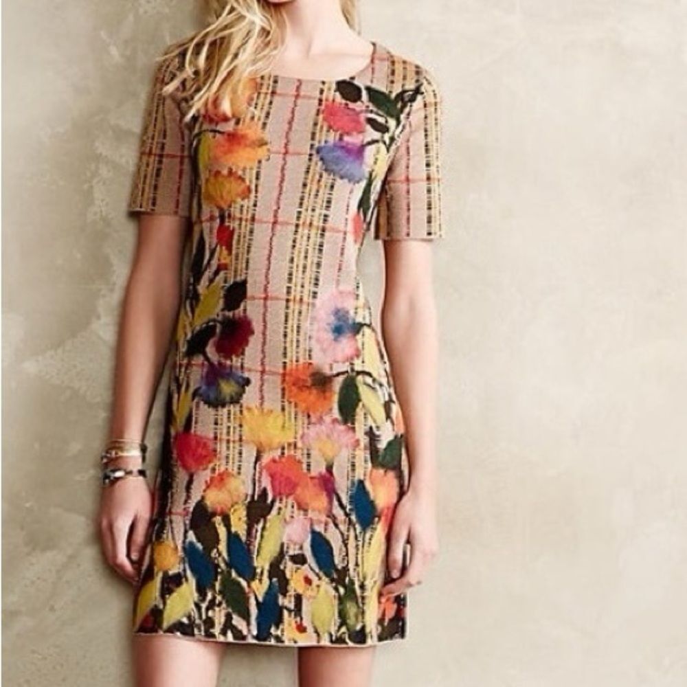 Troubadour Anthology Cream Orange Casual Sheath Dress Size S
